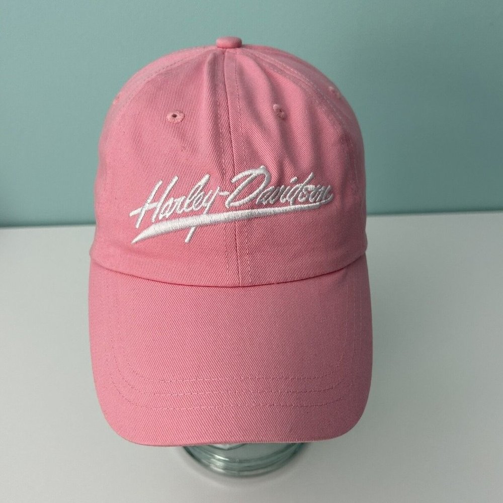 Harley Davidson Hat Cap Strap Back Womens Pink Logo Cotton Baseball Outdoors